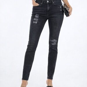 7 For All Mankind Dark Gray Skinny Jeans